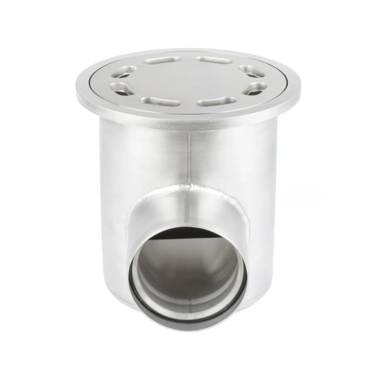 Desagüe lateral redondo con tapa de placa perforada