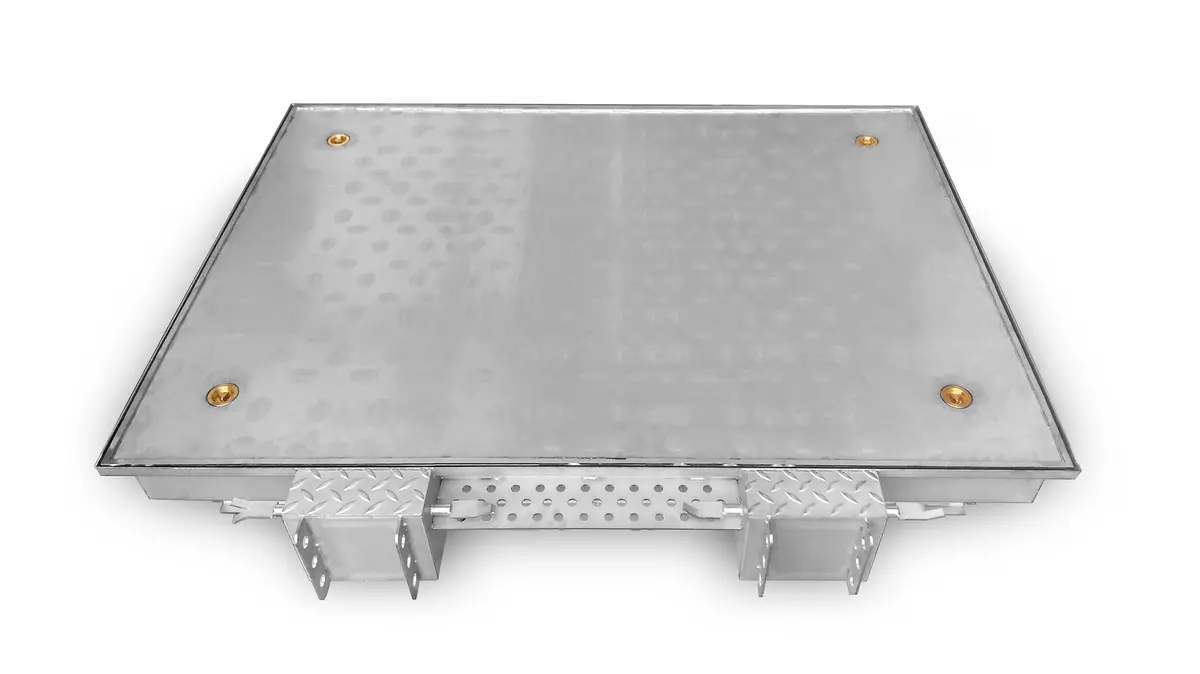 Tapa de registro de acero inoxidable, profesional, de una pieza con tapa para rellenar con asfalto o resina