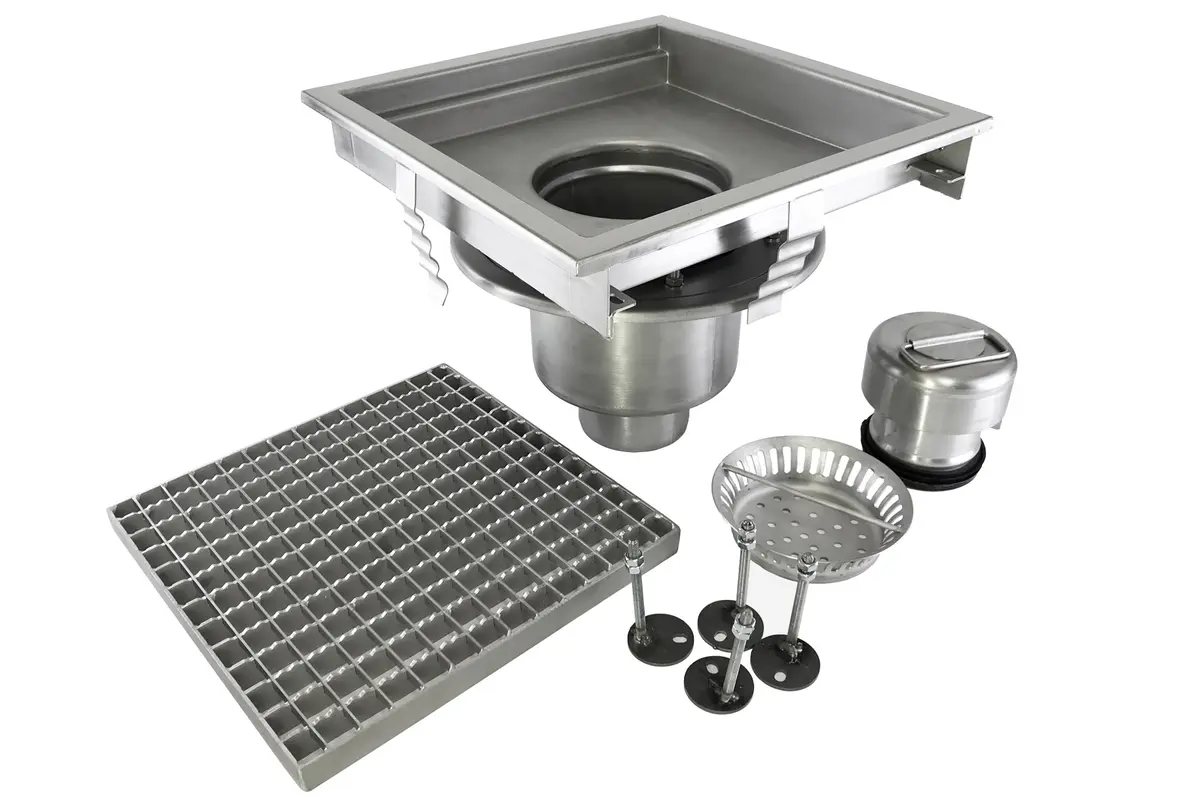 Juego completo de accesorios para bandeja de suelo de acero inoxidable