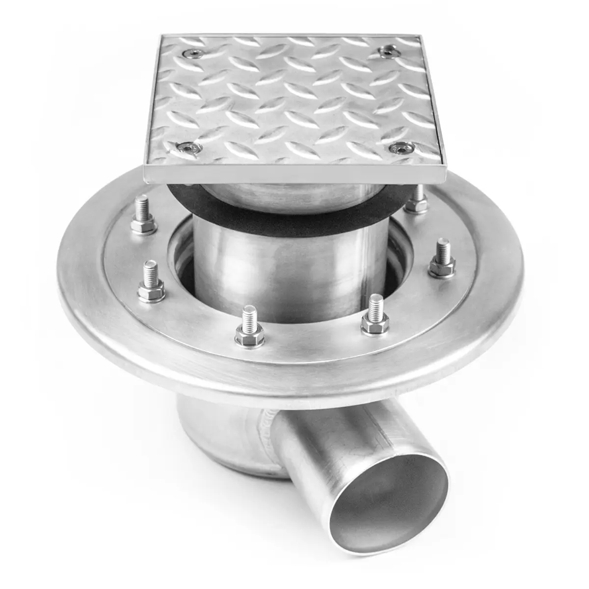 Tapa de inspección lateral de acero inoxidable de dos partes con tapa estriada