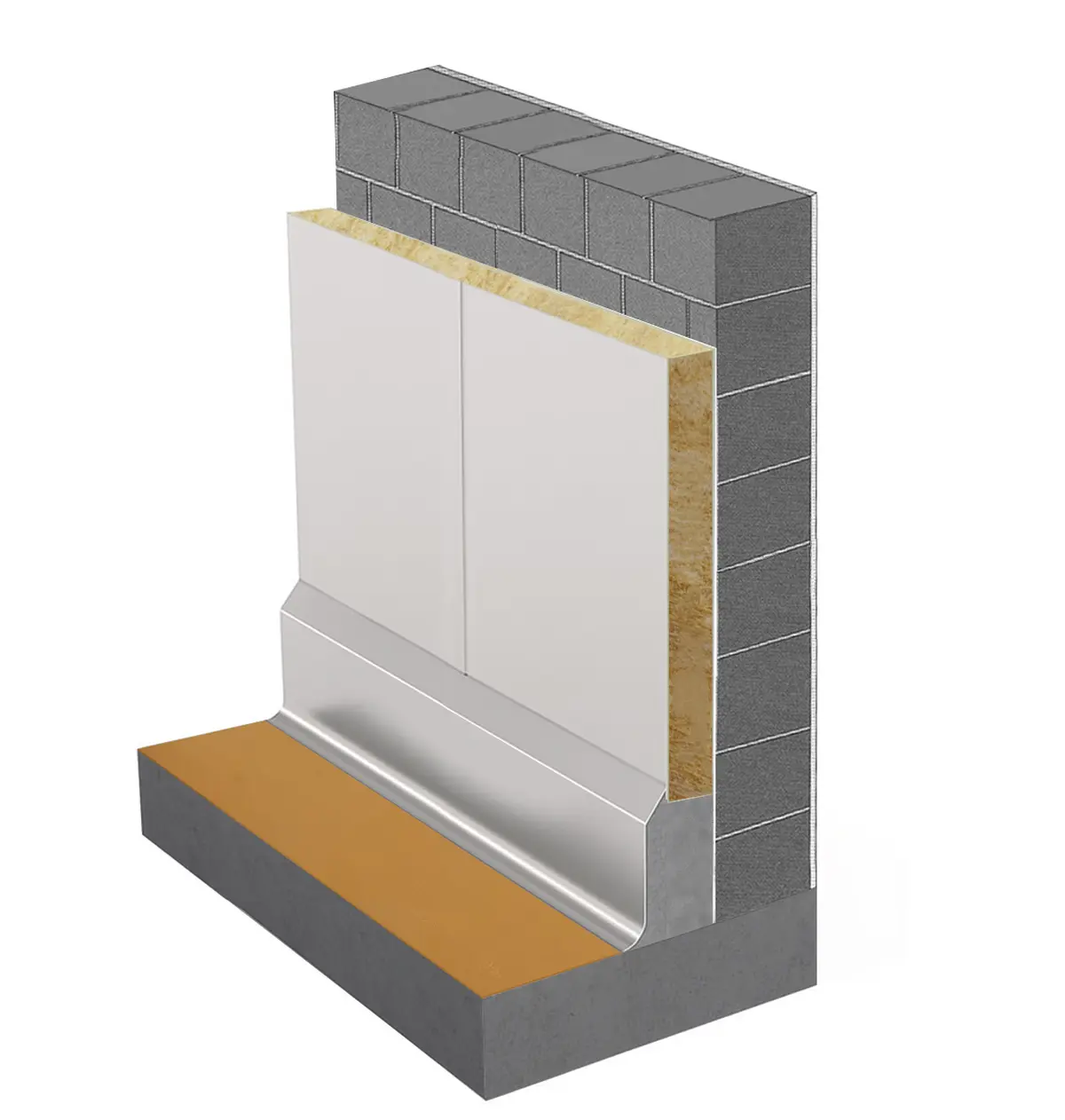 Zócalo de pared individual de acero inoxidable