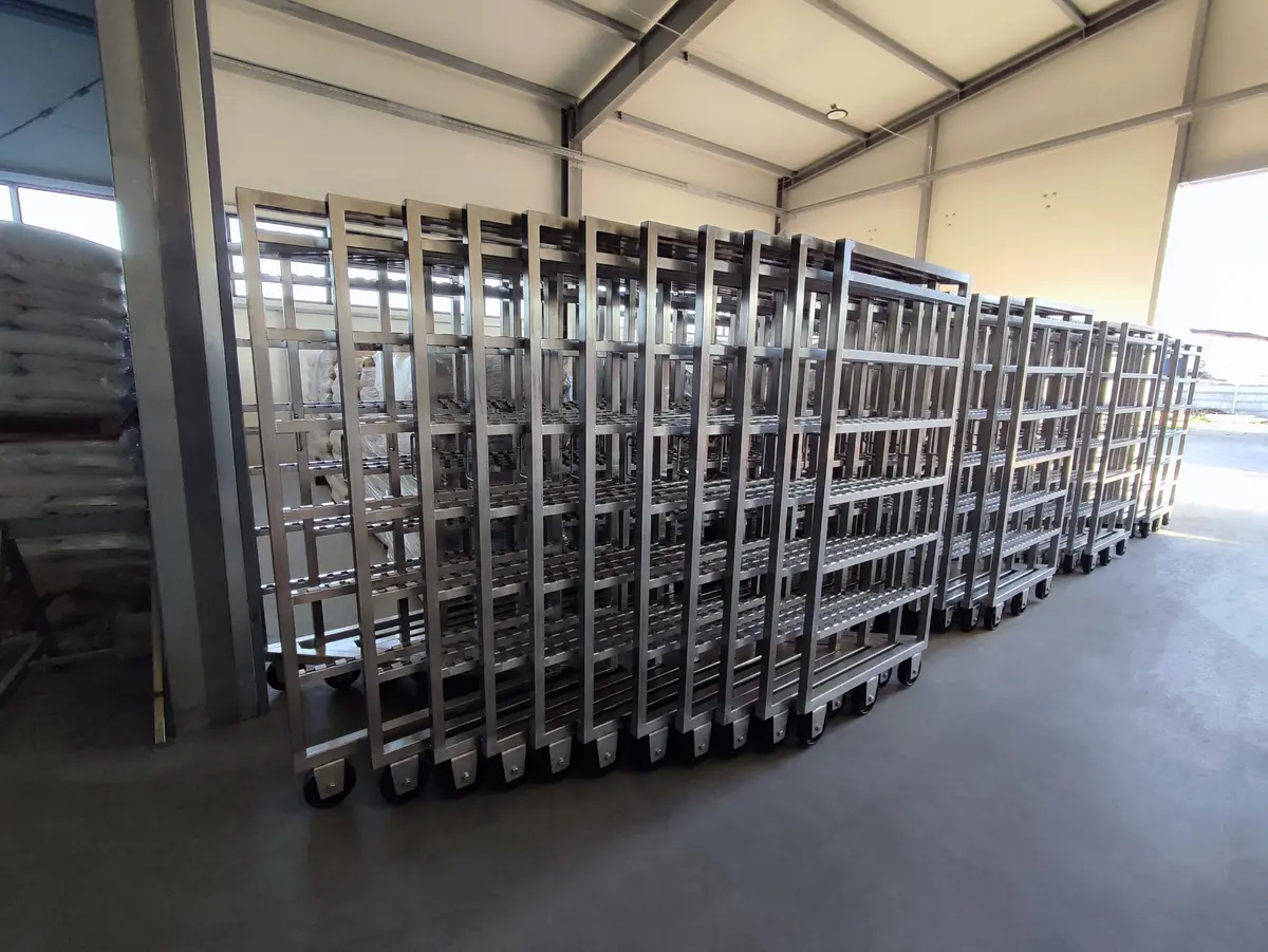 Carros de ahumado de acero inoxidable