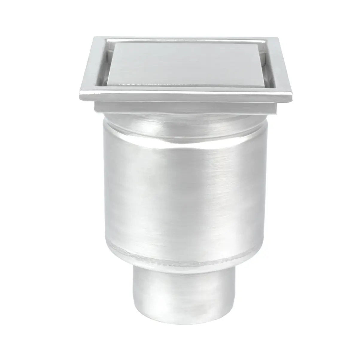 Desagüe vertical cuadrado con tapa de placa