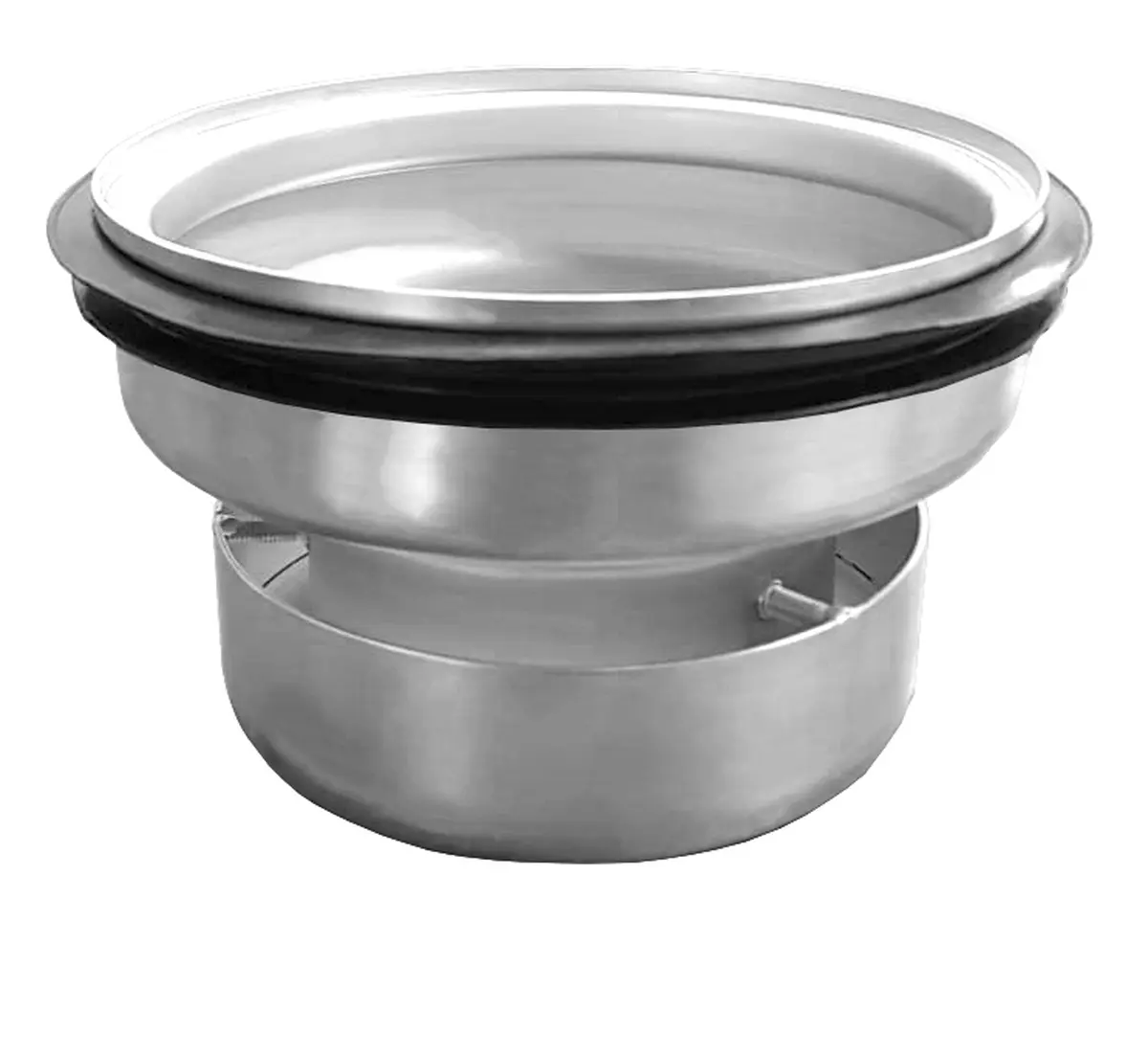 Sifón de acero inoxidable para desagüe vertical